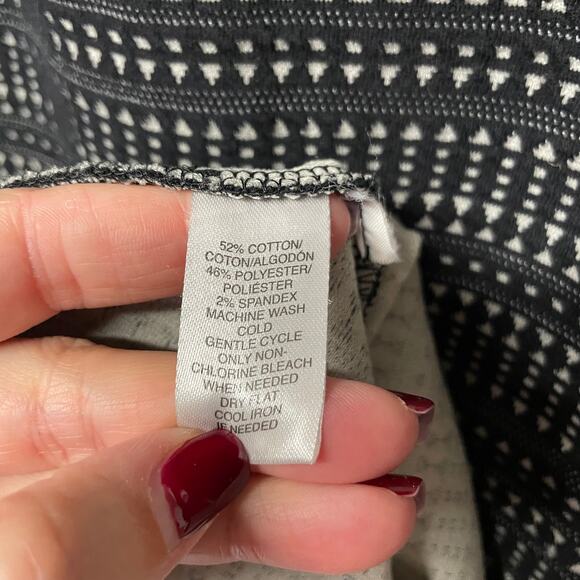 Ann Taylor LOFT Black White Textured Drop Waist Thick Dress XS Extra Small - Picture 5 of 8